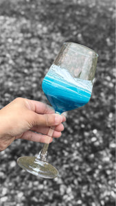 Ocean inspired long stem glasses