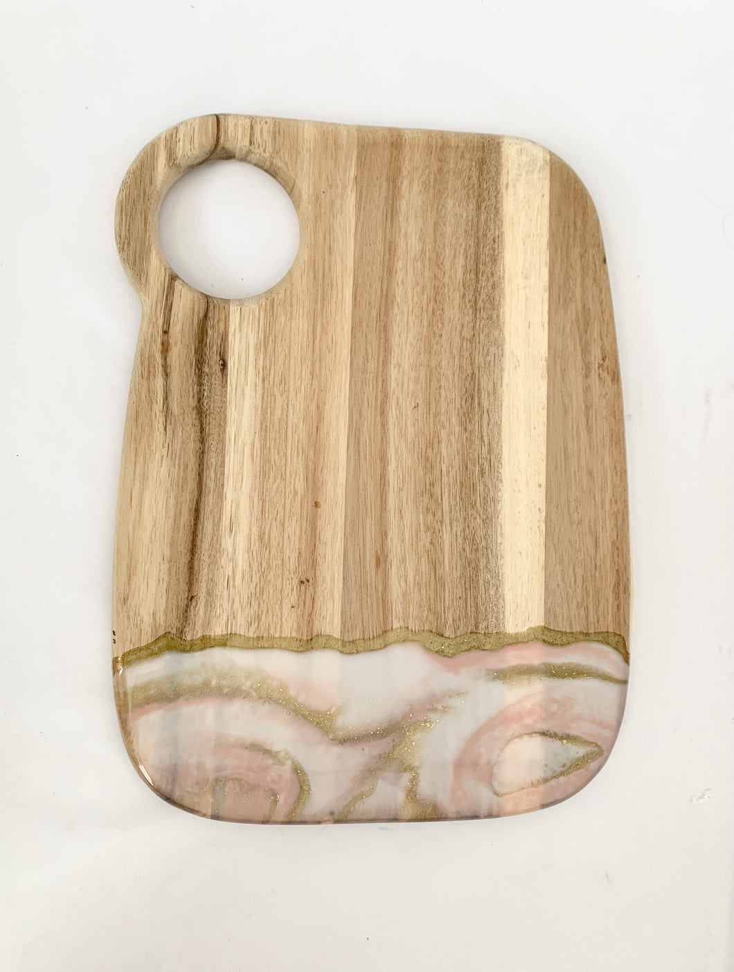 Dusty Pink and White Cuttingboard